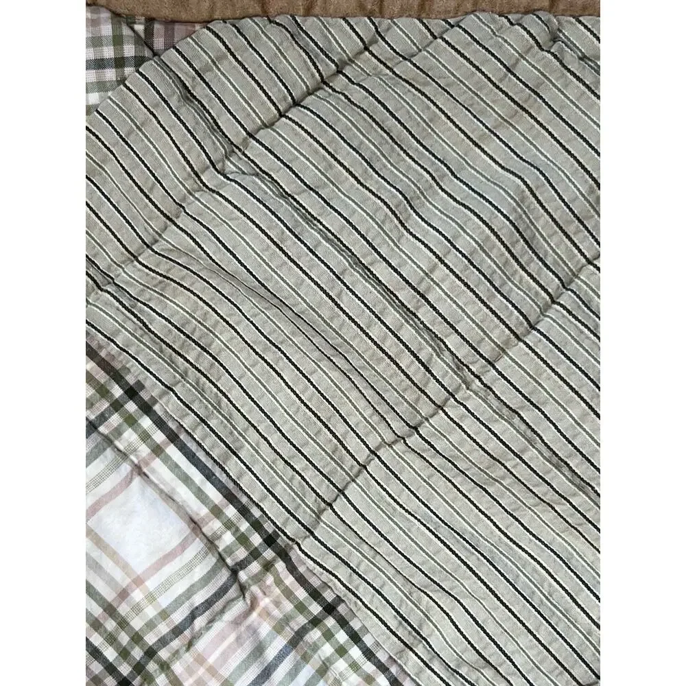 Vintage Woolrich Earth tone Plaid Patchwork Pillow Sham Rustic Farmhouse Cotton